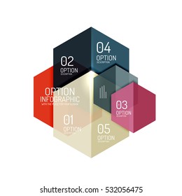 Vector infographic diagram templates for business background, numbered banners, graphic website