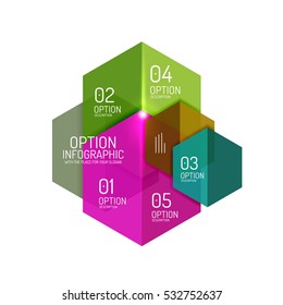 Vector infographic diagram templates for business background, numbered banners, graphic website