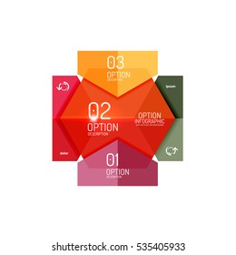 Vector infographic diagram templates for business background, numbered banners, graphic website