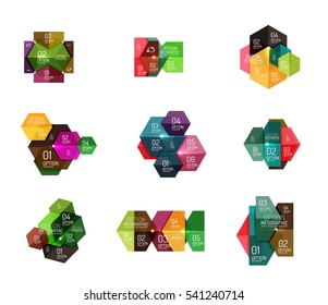 Vector infographic diagram templates for business background, numbered banners, graphic website