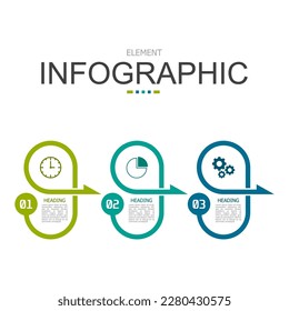 vector infographic direction arrow line from point elements template block. used for process diagram, presentation, working flow, information layout, banner, chart, and graph.
