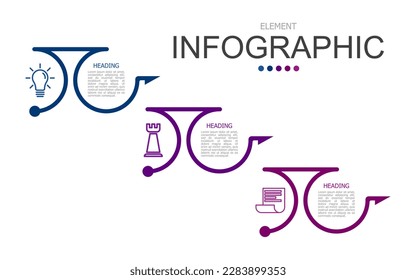 vector infographic double circle formed by arrow line elements template block. used for process diagram, presentation, working flow, information layout, banner, chart, and graph.