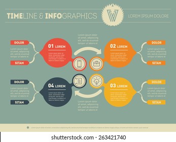 Vector infographic of education process. Web Template for circle diagram or presentation. Business concept with four options.