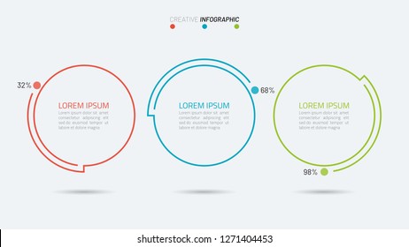  Elemento infográfico vectorial. Concepto de negocio con 3 pasos, opciones. Se puede utilizar para presentación, diseño web.