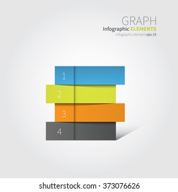 vector infographic element, graph with 4 option / simple graph in flat design
