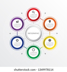 Vector infographic element for layout process diagram, Chart, Business concept, Creative concept for infographic and business data visualization. Circle label, template design