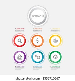 Vector infographic element for layout process diagram, Chart, Business concept, Creative concept for infographic and business data visualization. Circle label, template design