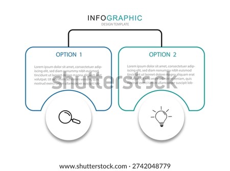vector infographic element whit 2 option vector illustration