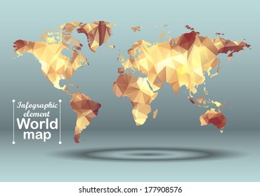 Vector infographic element. World map