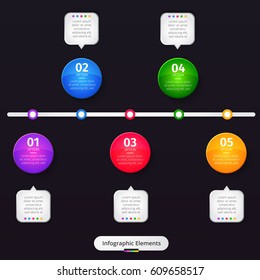 Vector infographic elements. Bright buttons. Template for presentation, brochure, infographics, business, web design. Vector illustration