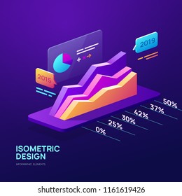 Vector infographic elements. Isometric design.