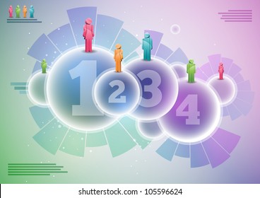 Elementos infográficos vetoriais. Os elementos são dispostos em camadas separadamente no arquivo de vetor.