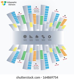 Vector infographic elements. Modern business colorful city style.