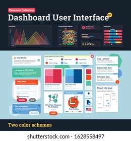 Vector Infographic Elements Set. Data visualization and user interface related elements. Dashboard elements  