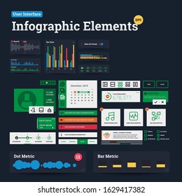 Vector Infographic Elements Set. Data visualization and user interface related elements. Dashboard elements  