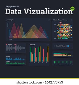 Vector Infographic Elements Set. Data visualization and statistic related elements. User interface of Dashboard