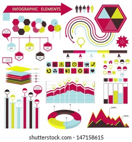 Vector info-graphic  elements set green 06