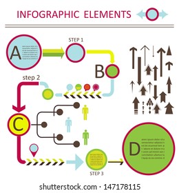 Vector info-graphic  elements set green 01