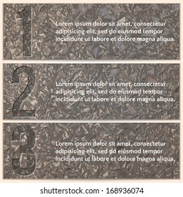 Vector infographic enumerated modern presentation banner set