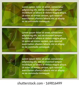 Vector infographic enumerated presentation khaki green textured banners