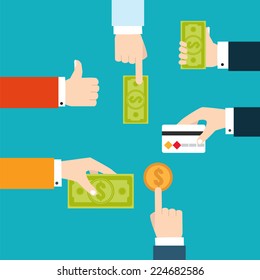 Vector infographic financial flowchart for money transfer  