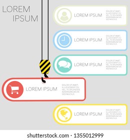 Vector Infographic five options for business concept presentation