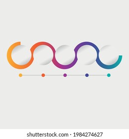 vector infographic. flat image of graphs with elements of a round shape and different colors. business model. presentation process