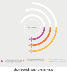 vector infographic. flat image of graphs with elements of a round shape and different colors. business model. presentation process