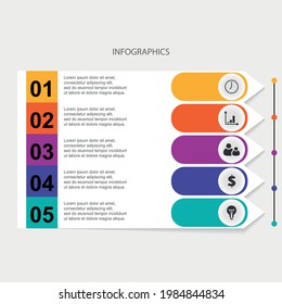 vector infographic. flat image of graphs with elements of a round shape and different colors. business model. presentation process