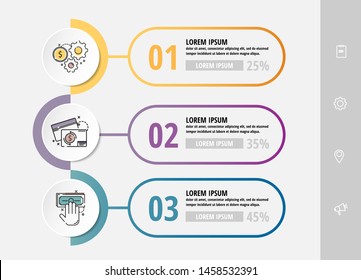 Vector infographic flat template circles for three label, diagram, graph, presentation. Business concept with 3 options. For content, flowchart, step for step, timeline, workflow, marketing