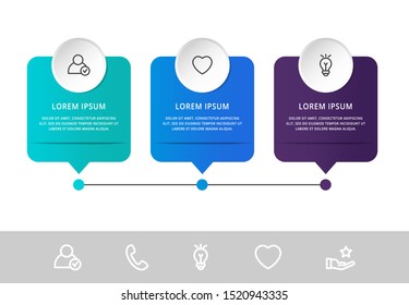Vector infographic flat template circles for three label, diagram, graph, presentation. Business concept with 3 options. For content, flowchart, step for step, timeline, workflow, marketing