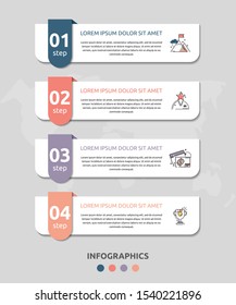 Vector infographic flat template. Rectangles for four diagrams, graph, flowchart, timeline, marketing, presentation. Business concept with 4 labels