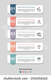Vector infographic flat template. Rectangles for five diagrams, graph, flowchart, timeline, marketing, presentation. Business concept with 5 labels