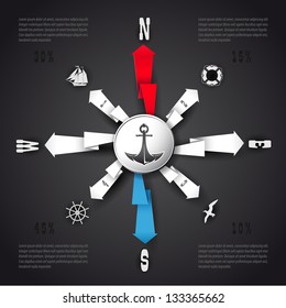 Vector Infographic in form a compass