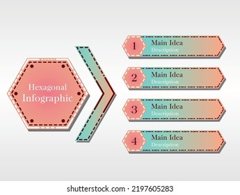 Vector Infographic with four branches for presenting hierarchy, ideas, plans, and many other uses. It should be beneficial to people in business, media, academia, art, or any relevant fields.