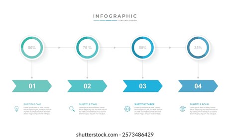 Vector Infographic Four Options Comparison Slide Template