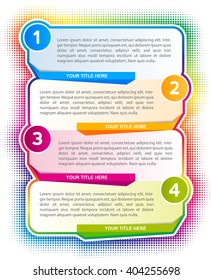 Vector infographic four steps background with a color spectrum and with place for text