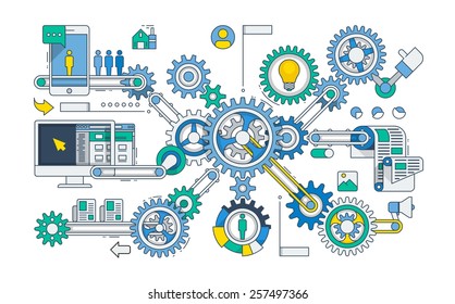 vector infographic with gears and cog wheels