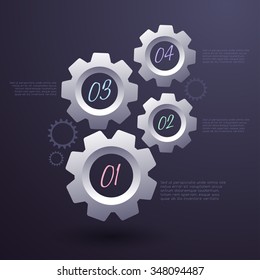 Vector of Infographic Gears : Vector Illustration