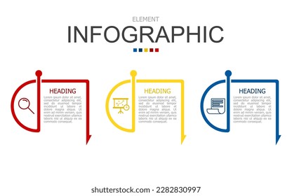 vector infographic half circle and curve line formed by arrow line elements template block. used for process diagram, presentation, working flow, information layout, banner, chart, and graph.