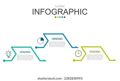 vector infographic hexagon block and rhombus formed by arrow line elements template block. used for process diagram, presentation, working flow, information layout, banner, chart, and graph.