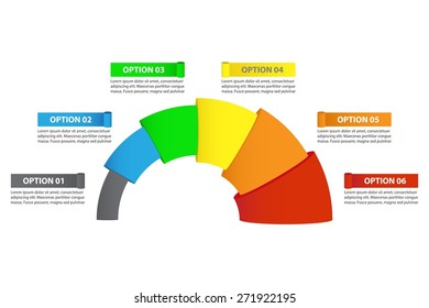 Vector Infographic Of Horizontal Sales Or Conversion Funnel, Consisting Of 6 Bright Parts, Isolated On White.