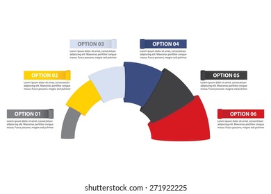 Vector Infographic Of  Horizontal Sales Or Conversion Funnel, Consisting Of 6 Parts, Isolated On White.