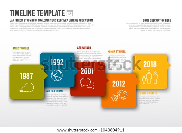 Vector Infographic Horizontal Timeline Template Made Stock Vector