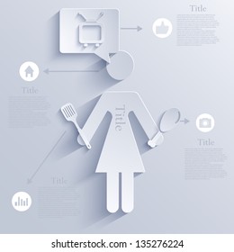 Vector infographic housewife background design. Eps10