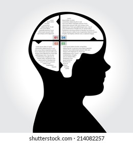 The vector infographic human thinking for business concept