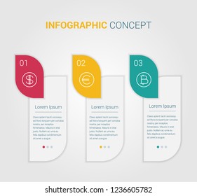 Vector Infographic with icons and 3 options or steps. Infographics for business concept. Can be used for presentations banner, workflow layout, process diagram, flow chart, info graph, EPS10