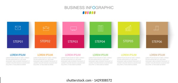 Vector Infographic with icons and 6 options or steps. For business presentation.