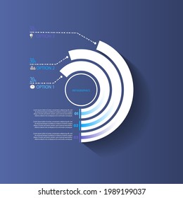 Vector infographic integrated circles. Business concept with 3 options. For content, diagram