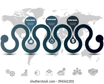 Vector infographic journey with steps icons and place for text eps10